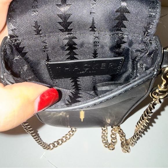 THACKER Leopard Print and Black leather cellphone Crossbody Bag - Picture 5 of 5